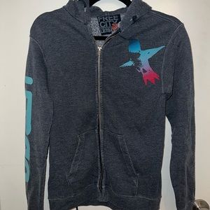 Free city blue zip up